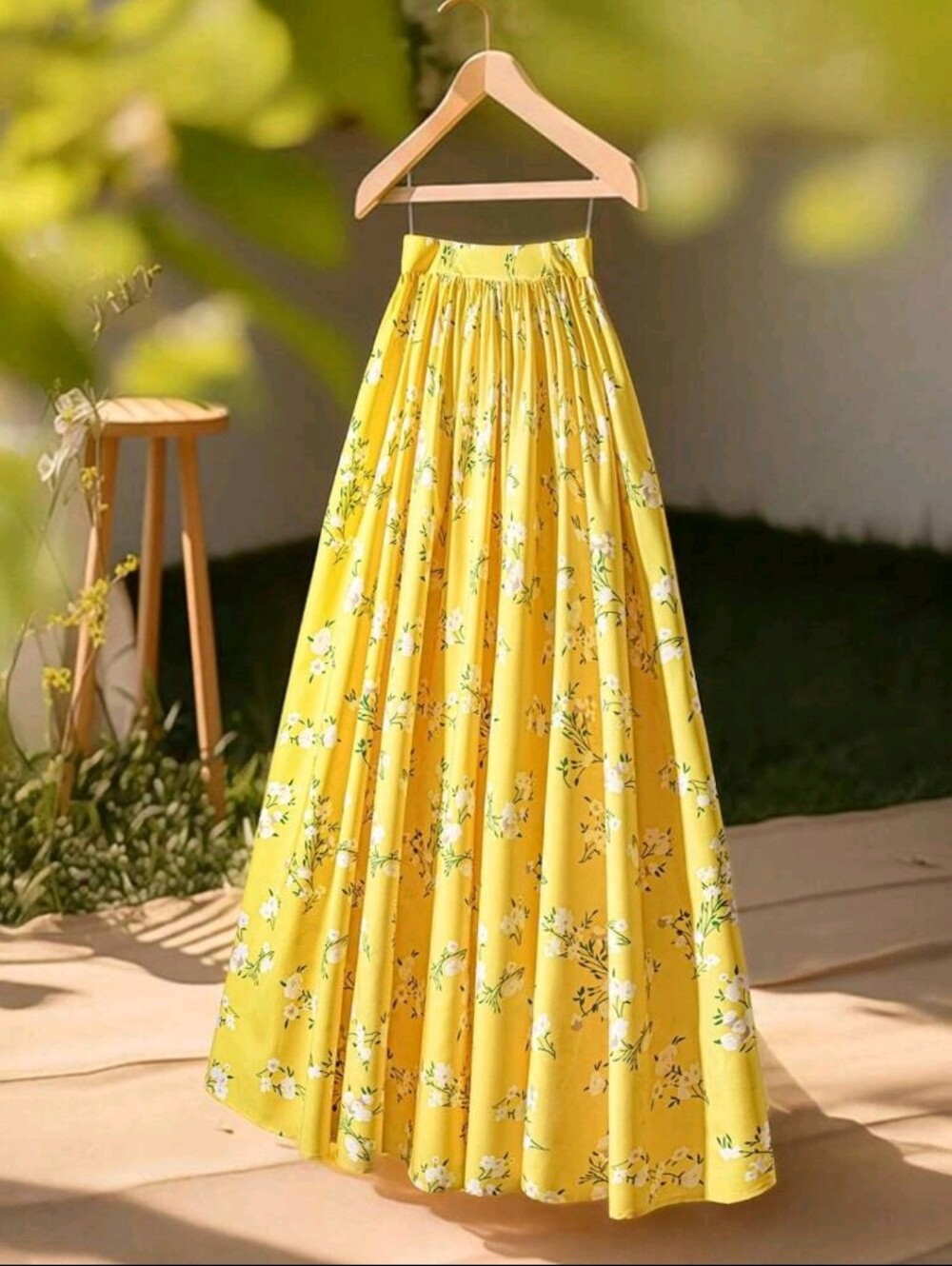 SALE ** BRAND NEW ** Yellow Floral Maxi Skirt - Women's Summer Skirt